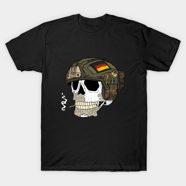 a bundeswehr skull with a flecktarn helmet. T-Shirt by JJadx